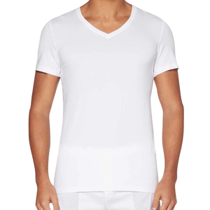 Venta al por mayor de camisetas de algodón de gran tamaño para hombres de corte holgado de tela de punto pesado logotipo personalizado 3D para Puff estampado Ringer patrón sólido - Product Image 6