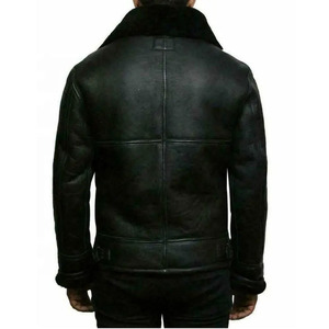 New Style Unisex Sheepskin Leather <b>Shearling</b> <b>Bomber</b> <b>Jacket</b> in Wholesale Price - Product Image 4