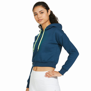 Best Quality Ladies Hoodie with Long Sleeves and Cropped Pullover <b>Top</b> Winter Knitted Gym Clubs Hoodies <b>for</b> <b>Women</b> Wholesale - Product Image 3