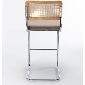 Chaise de salle à manger en rotin avec structure en métal chaise en rotin en cuir synthétique - Product Image 2