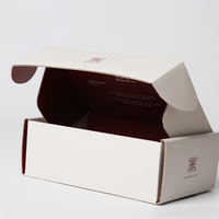 Boîte à bijoux personnalisée rouge foncé emballage en carton écologique avec impression ronde double face carton ondulé et doublure en éponge