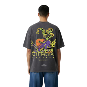 Camisetas de Hombre de Algodón 100% Lavado, Corte Holgado, Color Negro Ébano, Estilo Vintage, Ropa Urbana Informal, Suave y Transpirable para Uso Diario - Product Image 4