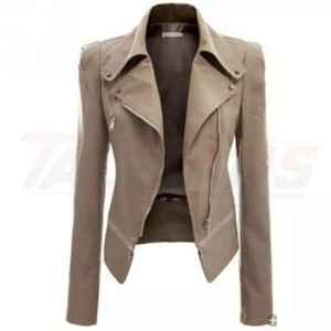 Vestes en cuir imperméables pour femmes en cuir d'agneau véritable Vestes en cuir imperméables prêtes pour le temps - Product Image 3