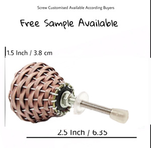 ลูกบิดทองเหลืองตกแต่งตู้และมือจับดึงสำหรับตู้เสื้อผ้าและห้องครัวทำจากไม้ไผ่สีชมพูทำด้วยมือ - Product Image 3