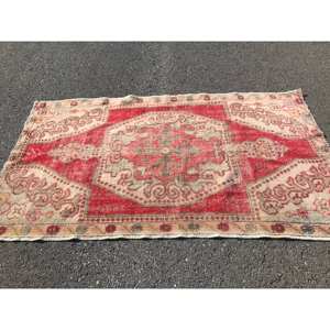 Tapis Oriental Vintage Large Zone Rouge Beige Laine Patchwork Design Rectangle Couloir Motifs 4.2 X 7.1ft 10mm Latex pour Adolescents - Product Image 3