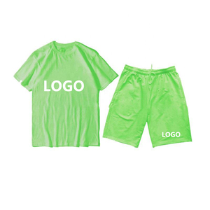 cotton, Breathable Wholesale Summer New Men Casual Shorts Sets Men 2 Piece Outfits T-Shirt Drop Shoulder Short Sleeve Shorts - Product Image 4