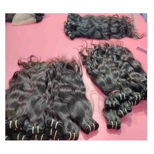 Extensiones de trama de cabello virgen alineado con cutícula brasileña Natural 100%, pelucas de cabello humano suave con donante único de onda Natural - Product Image 5