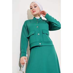 Benetton ODM Two-Piece Set for Scuba <b>Skirted</b> Fitness Sportswear Woven Canvas Material Summer Metal Buttoned Ankle-Length Print - Product Image 4