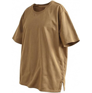 2026 nouveaux T-shirts surdimensionnés hommes t-shirts 100% col épais coton poids lourd plaine surdimensionné téléchargé par robe sport - Product Image 5
