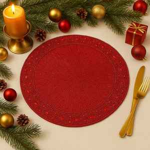 <b>Beaded</b> <b>Placemat</b> Handmade Round Charger for Luxury Dining & Holiday Decor Unique Piece Handmade <b>Beaded</b>, <b>Placemat</b>, Housewarming - Product Image 2