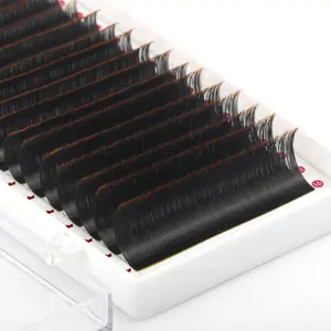 High quality Korean PBT fiber brown lashes super dense and lightweight color volume lash extensions lashes wholesale colorful