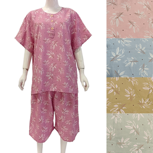 Chrysanta Women's Plus Size Sleepwear One Set Short Sleeve Knee-Length <b>Pajama</b> Comfortable Knee-Length <b>Pajama</b> for Plus Size Women - Product Image 1