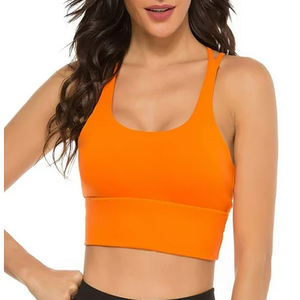 Sujetador deportivo de talla grande para mujer, Fitness, gimnasio, Yoga, logotipo personalizado, entrenamiento, camisetas simples con cuello Halter, ropa transpirable para correr - Product Image 1