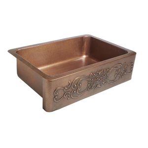 Évier de cuisine en cuivre de ferme martelé à la main de meilleure qualité, double cuvette pour la décoration intérieure de designer rustique traditionnel et moderne - Product Image 6