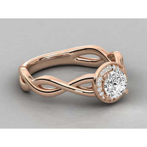 Bague solitaire en or 10 carats avec diamant rond brillant pour femme - Product Image 2