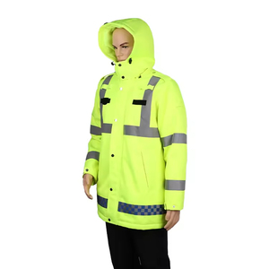 Men's High Visibility Canvas Safety <b>Jacket</b> Winter <b>Construction</b> Reflective <b>Work</b> Wear Enhanced Safety High-Light Visibility - Product Image 4