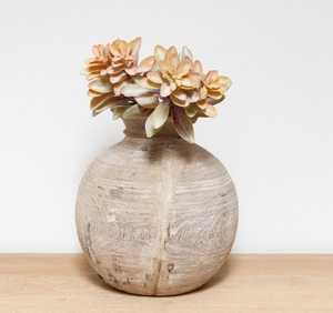 Olla nepalí redonda Vintage de madera hecha a mano con acabado de lejía para el hogar, restaurante y decoración de Hotel, Navidad - Product Image 2