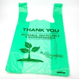 Bolsas de plástico biodegradables ecológicas de bajo precio camiseta de plástico - Product Image 3
