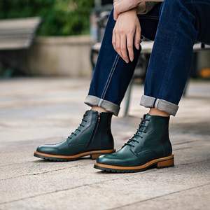 Bottines mi-mollet en cuir givré marron tendance avec boucle et design léger pour l'hiver et les soirées - Product Image 2