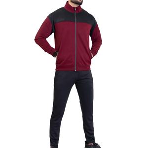 Survêtements pour hommes, coupe ajustée décontractée, col montant uni, fermeture éclair, ensemble de survêtement 2 pièces, vêtements de sport, design personnalisé, ensembles avec logo - Product Image 1