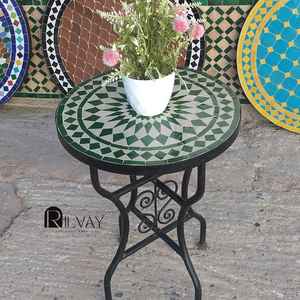 Table d'appoint en mosaïque éblouissante: Art irisé-Table basse bleue-Table d'appoint-Décor de salon-Cadeau - Product Image 1