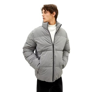 Chaquetas acolchadas de poliéster cálidas a prueba de viento para invierno, logotipo personalizado, chaqueta acolchada gruesa impermeable con cremallera, abrigo de plumón para hombre, ropa de invierno - Product Image 4