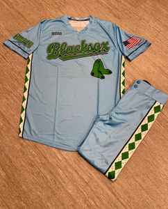 Sublimación Cheer Baseball Jersey Impresión personalizada Botón arriba con diferentes nombres en Jersey de béisbol personalizado para hombres - Product Image 3