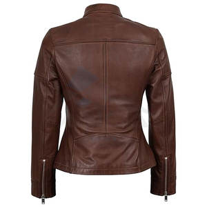 เสื้อแจ็คเก็ตหนังแท้สำหรับผู้หญิง หนังแกะ ดีไซน์ทันสมัยและลำลอง เสื้อแจ็คเก็ตหนังคุณภาพพรีเมียมสำหรับผู้หญิง เหมาะสำหรับทุกฤดูกาล - Product Image 6