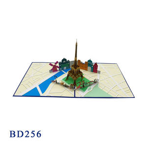 Tarjeta Pop-up de la Torre Eiffel, Superventas, Diseño Personalizado, Estilo Hecho a Mano, Manualidades de Papel, Regalo de Acción de Gracias - Product Image 2