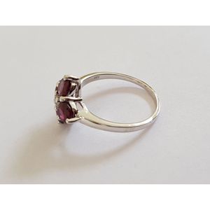 Handmade <b>925</b> Sterling <b>Silver</b> <b>Ring</b> for Women Natural Garnet White Topaz Stone Handcrafted Jewelry for Everyday Wear Shah Gems - Product Image 4