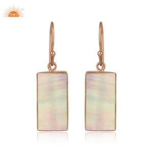 Newly Designer Sterling Silver Rose Gold Plated Natural Mother Of Pearl Dangle <b>Earring</b> Demi <b>Fine</b> Jewelry Manufacturer - Product Image 1