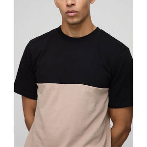 T-shirt léger pour homme, color block, 100% coton, respirant, décontracté, anti-rides, manches courtes - Product Image 6