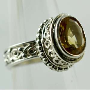 Handmade 925 Sterling Silver Citrine <b>Ring</b> November Birthstone Promise Jewelry with Natural Oval Citrine <b>Crystal</b> Gift Idea - Product Image 3