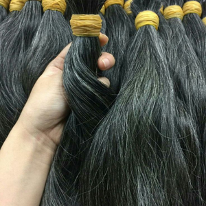 Natural Remy Indian Hair Extensions Bulk Wavy <b>Braiding</b> <b>Machine</b> Double Weft Chemical-Free Single Drawn Ends Raw Hair Bundles - Product Image 6