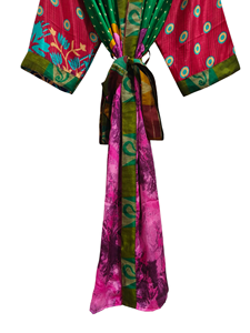 Ropa de mujer, ropa de playa de tamaño libre, bata larga, ropa de noche, bata de retazos, traje de baño, Kimono de seda Sari de verano para mujer - Product Image 4