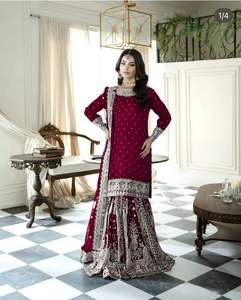 Salwar Kameez pakistanais fait à la main de haute qualité avec fil et embellissement en pierre disponible à des prix abordables - Product Image 5
