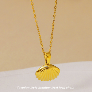 สร้อยคอจี้รูปเปลือกหอยและดาวทะเล ดีไซน์เฉพาะตัว สำหรับฤดูร้อน ผลิตจากสแตนเลส 316L ป้องกันการแพ้และสีไม่ซีดจาง - Product Image 5