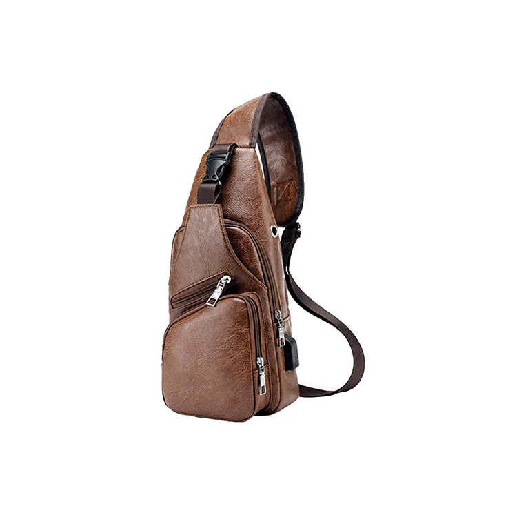 Bandolera de cuero auténtico hecha a mano para hombre y mujer, bolso de Estilo Vintage Unisex, a la moda