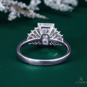 Bague de fiançailles en diamant de laboratoire taille radiant, or 14K 18K, certifiée IGI, bijoux de luxe pour femme, fabricant en gros sur mesure - Product Image 3