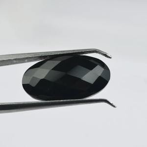 Pierre précieuse en vrac d'onyx noir 6x12mm-12x24mm bijoux en cristal naturel taillé à carreaux ovales avec pierre d'onyx - Product Image 3