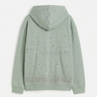 Sweats à capuche tendance en strass pour l'hiver, 100 % coton, légers, séchage rapide, pour un style streetwear élégant, coupe confortable, tenues décontractées