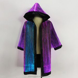 LED Robe felpa con cappuccio abbigliamento leggero-abito luminoso LED mantello abbigliamento in fibra ottica cappotto-Stage Dance LED Rave Gear Costume Wear Men - Product Image 5