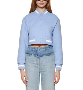 Blouson Bomber Baseball Style Universitaire Tendance Grande Taille Brodé Coupe Slim Col Rabattu pour Femme - Product Image 1