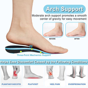 Inserts de soutien pour l'arthrite Soulager la douleur arthritique Fasciite plantaire Semelles intérieures Soulagement de la douleur au talon Orthèses 3/4 Longueur Semelle intérieure - Product Image 3