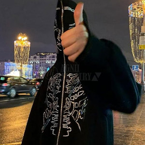 Sudadera con Capucha de Algodón 100% para Hombre, Diseño Personalizado, con Pedrería, Invierno, Estilo Urbano, Transpirable, Alta Calidad, Precio Razonable, Gran Venta - Product Image 5