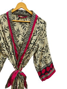 Sari Tissu Kimono Léger Robe Multi Couleur Robe Wrap Robe Femme D'été Sari Soie Kimono Taille Libre Robe - Product Image 3