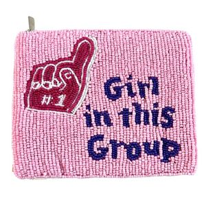 Mini bolso con cremallera bordado a mano con cuentas naranjas y blancas de Hiba Enterprises - Product Image 2