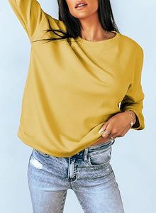 Sudadera recortada de gran tamaño para mujer Moda Cozy Fall Top Mezcla de algodón Sudadera para mujer - Product Image 3