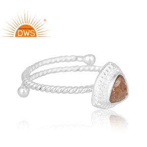 Dernière vente en argent sterling 925 pierre naturelle du soleil bague en pierres précieuses bijoux personnalisés pour les femmes cadeau pour elle - Product Image 4