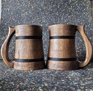 Mug en bois d'acacia et de manguier pour le café et la cuisine, vaisselle en bois faite à la main pour boire de l'eau, disponible - Product Image 2